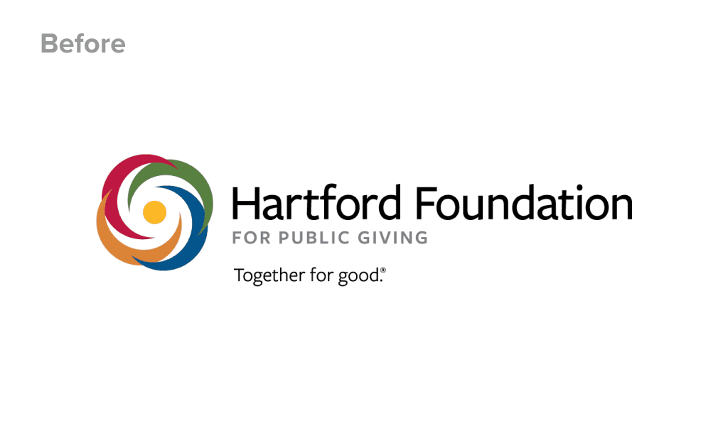 The old Greater Hartford Gives logo featuring their original name, the Hartford Foundation for Public Giving.